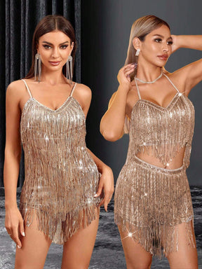 Vestido Golden Fringe